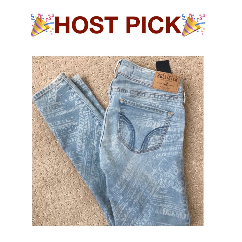 Hollister light blue geometric print Jeans